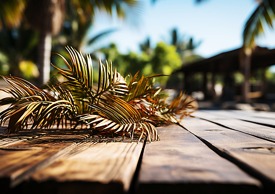 JPG 편집이미지 풍경 사람없음 여름 야자수 풀 열대식물 디지털합성 나무탁자 블러효과 편집소스 편집실사 AI포토 AI콘텐츠 나무 식물 계절 탁자 CG 블러 파일형식 효과