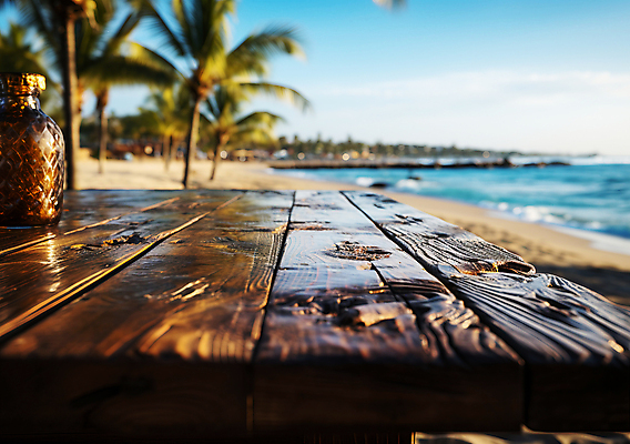 JPG 편집이미지 풍경 해변 사람없음 여름 야자수 디지털합성 나무탁자 블러효과 음료수병 편집소스 편집실사 AI포토 AI콘텐츠 나무 계절 바다 탁자 CG 블러 병_담는 파일형식 효과