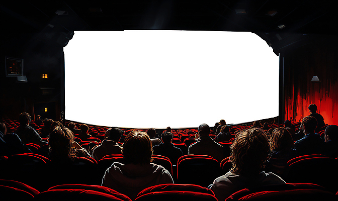 PSD 편집이미지 여자 남자 의자 앉기 여러명 상반신 성인 빛 스크린 군중 영화관 극장 디지털합성 역광 영화감상 성인만 카피스페이스 이미지편집 가구 다수 모션 사람 공백 감상 영화 파일형식