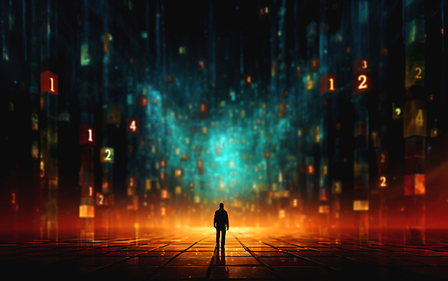 JPG 전신 편집이미지 남자 한명 성인 빛 숫자 디지털 어둠 공간 사이버 디지털합성 보안 해킹 해커 블러 정보보호 정보수집 성인남자한명만 편집소스 편집실사 AI컴퓨터그래픽 AI콘텐츠 문자 1 안전 사람 범죄 보호 수집 CG 남자한명만 성인남자만 파일형식