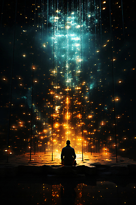 JPG 전신 편집이미지 남자 한명 앉기 성인 빛 반짝임 디지털 어둠 공간 사이버 디지털합성 보안 해킹 해커 정보보호 정보수집 성인남자한명만 편집소스 편집실사 AI컴퓨터그래픽 AI콘텐츠 1 모션 안전 사람 범죄 보호 수집 CG 남자한명만 성인남자만 파일형식