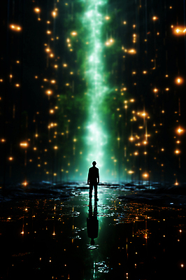 JPG 전신 편집이미지 남자 한명 성인 빛 반짝임 반사 디지털 어둠 공간 사이버 디지털합성 보안 해킹 해커 블러효과 정보보호 정보수집 성인남자한명만 편집소스 편집실사 AI컴퓨터그래픽 AI콘텐츠 1 모션 안전 사람 범죄 보호 수집 CG 블러 남자한명만 성인남자만 파일형식 효과