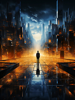 JPG 전신 구름 편집이미지 남자 거리 한명 서기 성인 건물 빛 반사 디지털 고층빌딩 어둠 공간 도시 사이버 디지털합성 보안 해킹 해커 정보보호 정보수집 성인남자한명만 편집소스 편집실사 AI컴퓨터그래픽 AI콘텐츠 자연요소 1 건축물 모션 안전 사람 빌딩 범죄 보호 수집 CG 남자한명만 성인남자만 파일형식