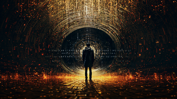 JPG 전신 편집이미지 남자 한명 서기 성인 빛 디지털 어둠 공간 코드 사이버 디지털합성 보안 해킹 해커 정보보호 정보수집 성인남자한명만 편집소스 편집실사 AI컴퓨터그래픽 AI콘텐츠 1 모션 안전 사람 범죄 보호 수집 CG 남자한명만 성인남자만 파일형식