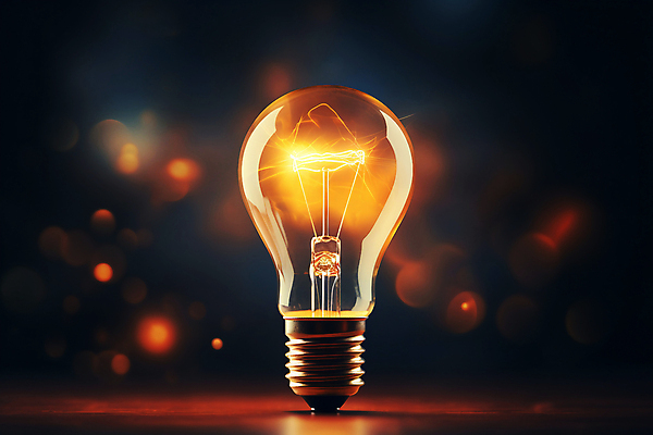 JPG 편집이미지 생각 전구 조명 아이디어 사람없음 빛 반짝임 어둠 보케 빛망울 편집실사 AI컴퓨터그래픽 AI콘텐츠 컨셉 모션 CG 파일형식