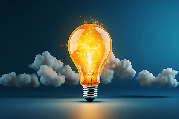 JPG 구름 편집이미지 생각 전구 조명 아이디어 사람없음 빛 반짝임 편집실사 AI컴퓨터그래픽 AI콘텐츠 자연요소 컨셉 모션 CG 파일형식