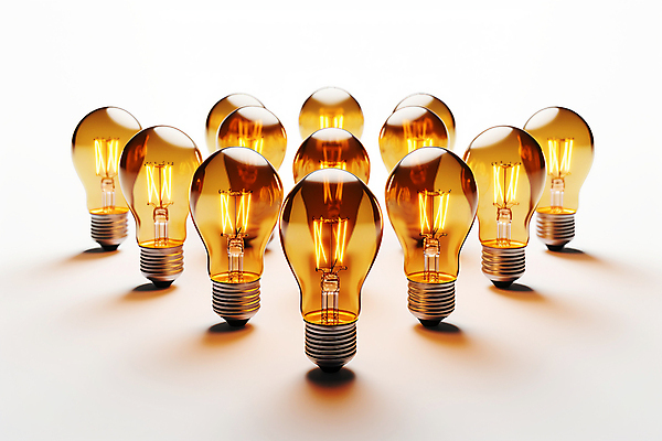 JPG 편집이미지 생각 전구 조명 아이디어 사람없음 빛 여러개 편집실사 AI컴퓨터그래픽 AI콘텐츠 다수 컨셉 CG 파일형식