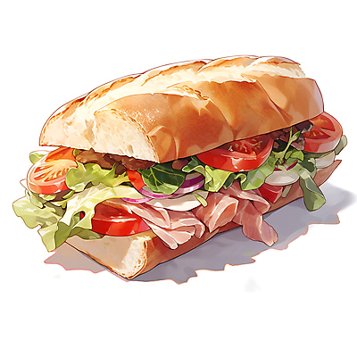 JPG 빵 토마토 채소 일러스트 샌드위치 사람없음 햄 국내일러스트 AI일러스트 AI콘텐츠 음식 육류 파일형식