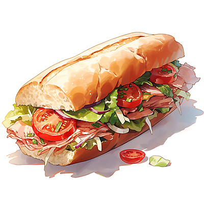 JPG 빵 토마토 채소 일러스트 샌드위치 사람없음 햄 국내일러스트 AI일러스트 AI콘텐츠 음식 육류 파일형식