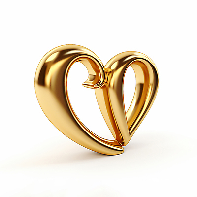 JPG 모양 편집이미지 사람없음 3D 금색 하트 황금 입체 디지털합성 오브젝트 광택 편집소스 편집3D AI컴퓨터그래픽 AI콘텐츠 컬러 파일형식