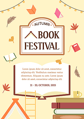 단풍 낙엽 일러스트 사다리 사람없음 책 머그컵 가을 티백 북페스티벌 알전구 가을축제 연노랑색 국내일러스트 AI파일 계절 잎 전구 컵 차_음료 노란색 축제 도구 파일형식 벡터 가을_계절
