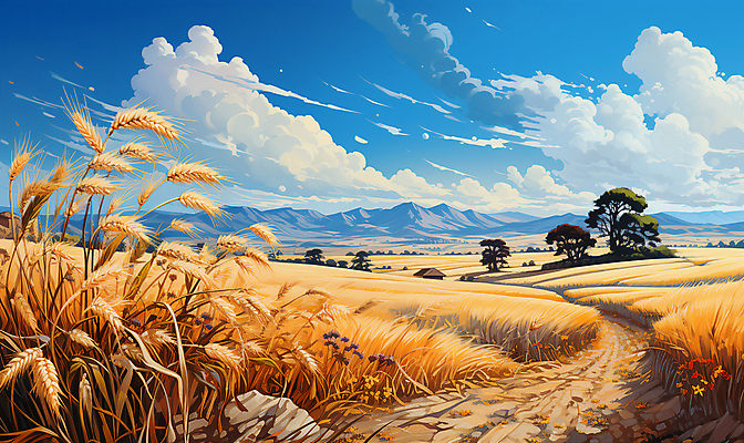 JPG 나무 구름 편집이미지 꽃 길 자연 하늘 풍경 사람없음 농작물 농경지 가을 바위 시골 풀 밀 디지털합성 나무집 밀밭 편집실사 자연요소 식물 계절 밭 농업 곡류 주택 농장 돌_바위 CG 생태계 파일형식