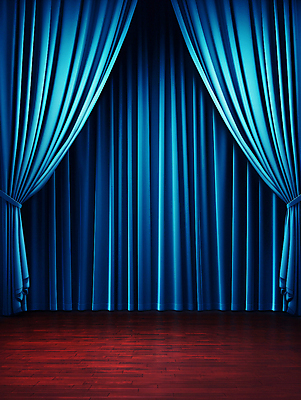 JPG 편집이미지 사람없음 파란색 무대 커튼 주름 천 디지털합성 질감 카피스페이스 편집소스 편집실사 AI포토 AI콘텐츠 컬러 공백 직물 CG 파일형식