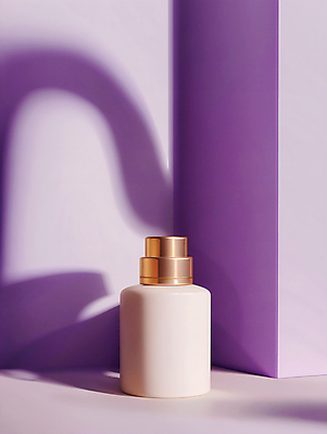 JPG 편집이미지 그림자 사람없음 뷰티 보라색 화장품 오브젝트 공병 목업 편집실사 AI포토 AI콘텐츠 컬러 CG 병_담는 파일형식