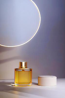 JPG 편집이미지 그림자 사람없음 빛 뷰티 노란색 보라색 화장품 원형 오브젝트 공병 목업 편집실사 AI포토 AI콘텐츠 도형 컬러 CG 병_담는 파일형식