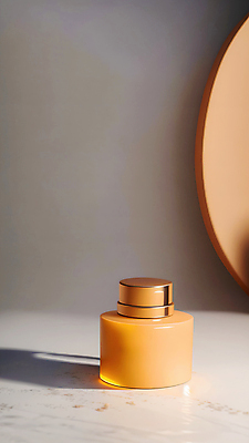 JPG 편집이미지 그림자 사람없음 뷰티 주황색 화장품 오브젝트 대리석 공병 목업 편집실사 AI포토 AI콘텐츠 컬러 재료 CG 병_담는 파일형식
