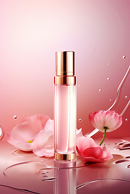 JPG 편집이미지 꽃 분홍색 사람없음 물 뷰티 화장품 물방울 액체 오브젝트 튀는물 공병 에센스 목업 편집실사 AI포토 AI콘텐츠 자연요소 식물 컬러 CG 액체표현 스플래쉬 병_담는 파일형식