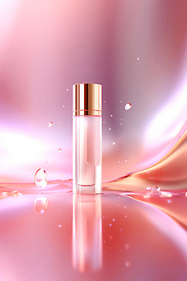 JPG 편집이미지 분홍색 사람없음 뷰티 화장품 물방울 액체 오브젝트 광택 공병 에센스 목업 편집실사 AI포토 AI콘텐츠 컬러 CG 병_담는 파일형식