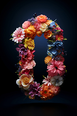 JPG 편집이미지 디자인 꽃 잎 타이포그라피 사람없음 컬러풀 숫자 풀 화려 영 편집실사 AI컴퓨터그래픽 AI콘텐츠 식물 문자 컬러 컨셉 CG 파일형식