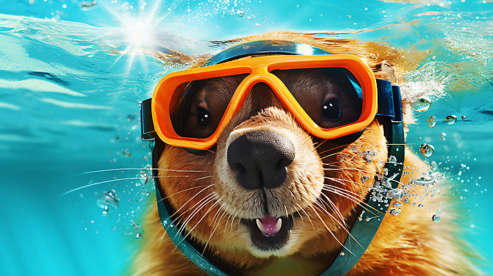 JPG 편집이미지 한마리 바다 사람없음 여름 햇빛 바닷속 수중 물방울 설치류 잠수 디지털합성 물거품 잠수경 비버 편집실사 AI포토 AI콘텐츠 동물 1 계절 태양 거품 물안경 CG 파일형식