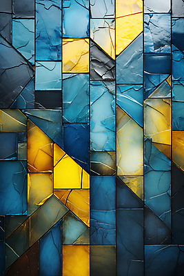 JPG 도형 편집이미지 패턴 사람없음 노란색 타일 질감 청록색 편집실사 AI포토 AI콘텐츠 컬러 무늬 CG 파일형식