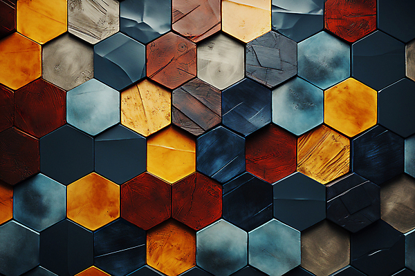 JPG 편집이미지 패턴 사람없음 컬러풀 타일 육각형 허니콤 편집실사 AI포토 AI콘텐츠 모양 도형 컬러 무늬 CG 파일형식