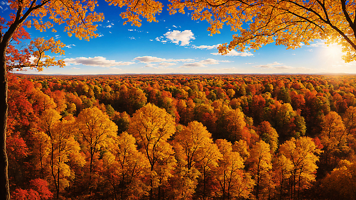 JPG 주간 구름 편집이미지 단풍 낙엽 자연 하늘 단풍나무 풍경 사람없음 햇빛 가을풍경 맑음 가을 숲 편집실사 AI포토 AI콘텐츠 자연요소 나무 계절 잎 날씨 태양 CG 생태계 파일형식 가을_계절