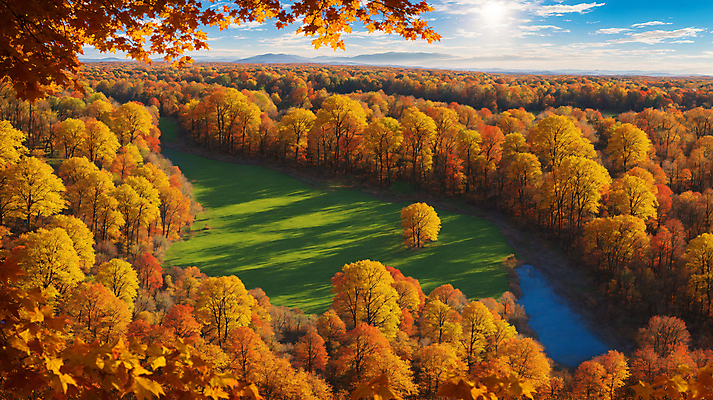 JPG 주간 구름 편집이미지 단풍 낙엽 자연 하늘 단풍나무 풍경 사람없음 강 햇빛 가을풍경 맑음 가을 숲 편집실사 AI포토 AI콘텐츠 자연요소 나무 계절 잎 날씨 태양 CG 생태계 파일형식 가을_계절