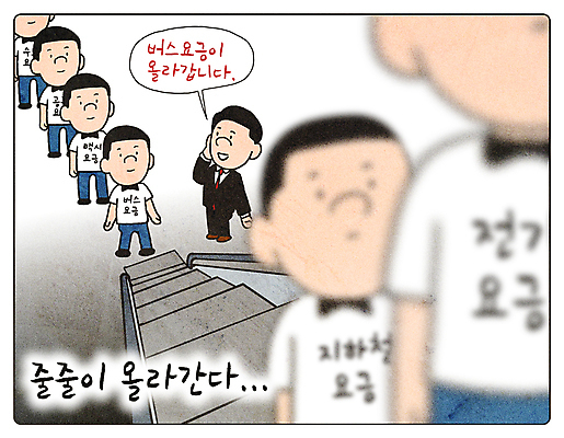 전신 PSD 남자 말풍선 일러스트 여러명 상반신 성인 계단 만화 상승 오르기 에스컬레이터 블러 요금 줄서기 성인남자만 인플레이션 국내일러스트 다수 컨셉 모션 사람 경제 남자만 성인만 파일형식