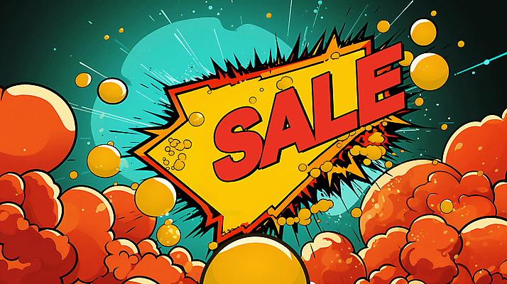 PSD 배너 일러스트 사람없음 세일 주황색 원형 연기 디지털합성 팝아트 청록색 편집소스 국내일러스트 도형 컬러 그림 파일형식