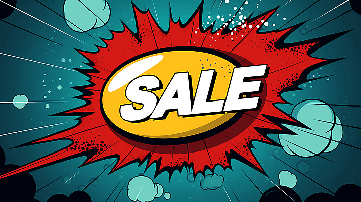 PSD 배너 일러스트 사람없음 빨간색 세일 연기 디지털합성 팝아트 청록색 편집소스 국내일러스트 컬러 그림 파일형식