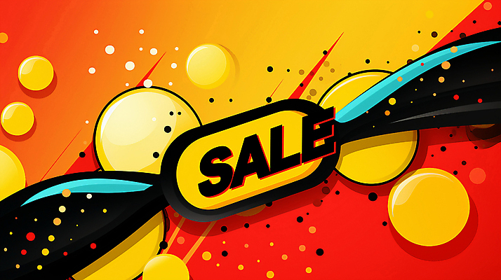 PSD 배너 일러스트 사람없음 빨간색 노란색 세일 검은색 원형 연기 디지털합성 팝아트 편집소스 국내일러스트 도형 컬러 그림 파일형식