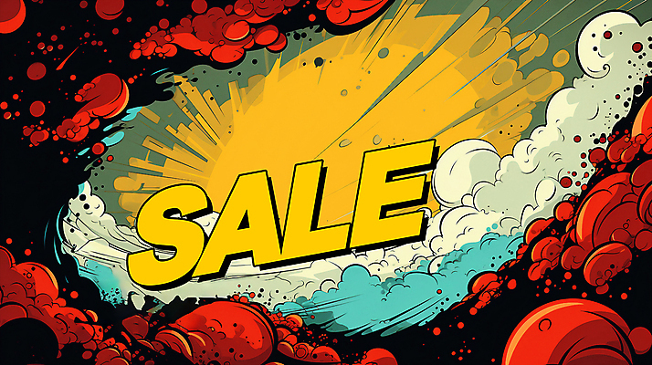 PSD 배너 일러스트 사람없음 빨간색 노란색 세일 연기 디지털합성 팝아트 편집소스 국내일러스트 컬러 그림 파일형식