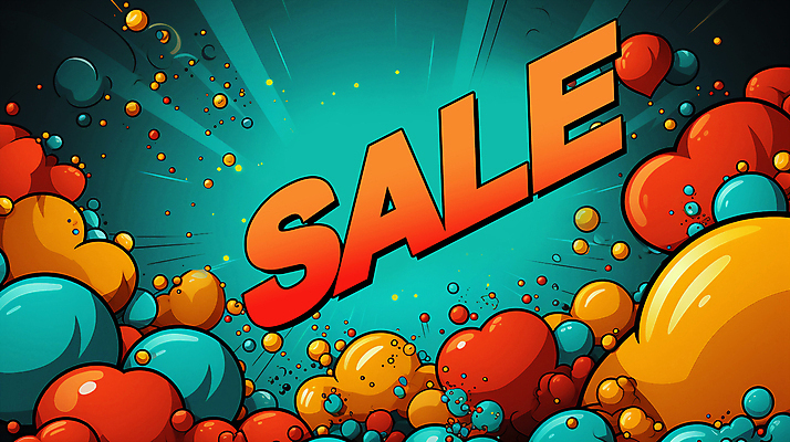 PSD 배너 일러스트 사람없음 컬러풀 세일 주황색 원형 디지털합성 팝아트 청록색 편집소스 국내일러스트 도형 컬러 그림 파일형식