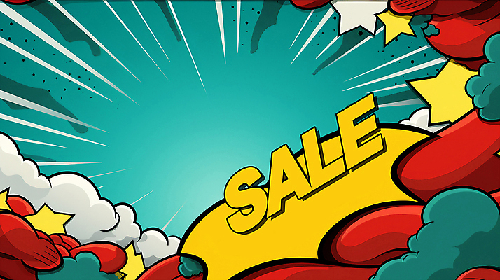 PSD 배너 일러스트 사람없음 세일 연기 디지털합성 팝아트 청록색 편집소스 국내일러스트 컬러 그림 파일형식