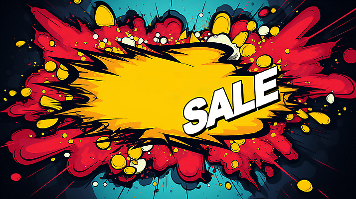 PSD 배너 일러스트 사람없음 빨간색 노란색 세일 연기 디지털합성 팝아트 편집소스 국내일러스트 컬러 그림 파일형식
