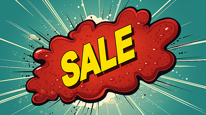 PSD 배너 일러스트 사람없음 빨간색 세일 연기 디지털합성 팝아트 청록색 편집소스 국내일러스트 컬러 그림 파일형식