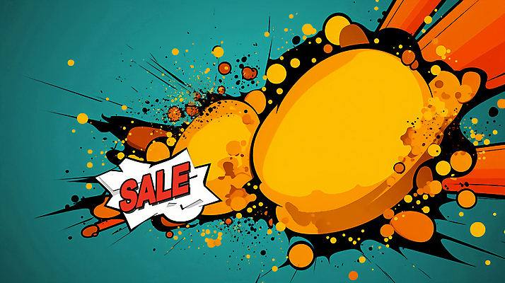 PSD 배너 일러스트 사람없음 노란색 세일 원형 연기 디지털합성 팝아트 청록색 편집소스 국내일러스트 도형 컬러 그림 파일형식