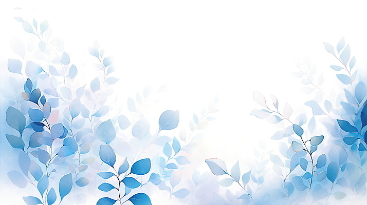 JPG 일러스트 자연 수채화 사람없음 파란색 풀잎 보테니컬아트 국내일러스트 AI일러스트 AI콘텐츠 컬러 잎 풀_식물 생태계 파일형식