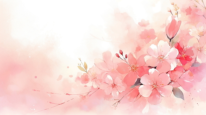 JPG 꽃 분홍색 일러스트 자연 수채화 사람없음 보테니컬아트 국내일러스트 AI일러스트 AI콘텐츠 식물 컬러 생태계 파일형식