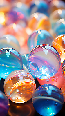 JPG 편집이미지 사람없음 아웃포커스 컬러풀 원형 유리구슬 편집실사 AI포토 AI콘텐츠 도형 컬러 유리 촬영기법 구슬 CG 파일형식