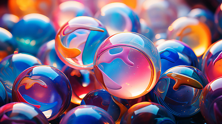 JPG 편집이미지 사람없음 아웃포커스 컬러풀 원형 유리구슬 편집실사 AI포토 AI콘텐츠 도형 컬러 유리 촬영기법 구슬 CG 파일형식