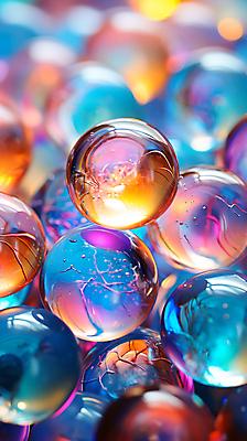 JPG 편집이미지 사람없음 아웃포커스 컬러풀 원형 유리구슬 편집실사 AI포토 AI콘텐츠 도형 컬러 유리 촬영기법 구슬 CG 파일형식