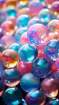 JPG 편집이미지 사람없음 아웃포커스 컬러풀 원형 유리구슬 편집실사 AI포토 AI콘텐츠 도형 컬러 유리 촬영기법 구슬 CG 파일형식