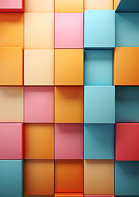 JPG 편집 편집이미지 디자인 사람없음 그래픽 컬러풀 사각형 블록 큐브 합성 편집소스 이미지편집 편집실사 AI컴퓨터그래픽 AI콘텐츠 도형 컬러 CG 파일형식