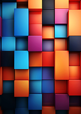 JPG 편집 편집이미지 디자인 사람없음 그래픽 컬러풀 사각형 블록 큐브 합성 편집소스 이미지편집 편집실사 AI컴퓨터그래픽 AI콘텐츠 도형 컬러 CG 파일형식