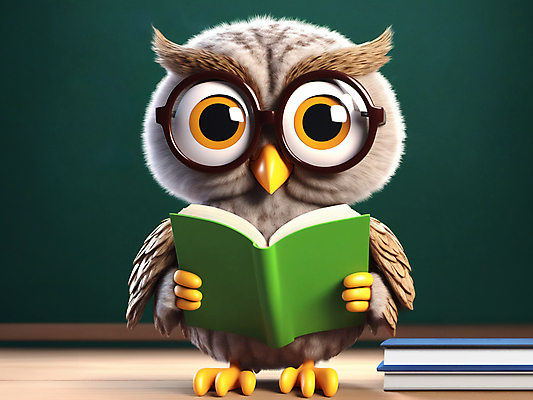 JPG 편집이미지 캐릭터 교육 들기 사람없음 책 3D 교사 칠판 디지털합성 부엉이 편집3D AI컴퓨터그래픽 AI콘텐츠 직업 모션 조류 파일형식