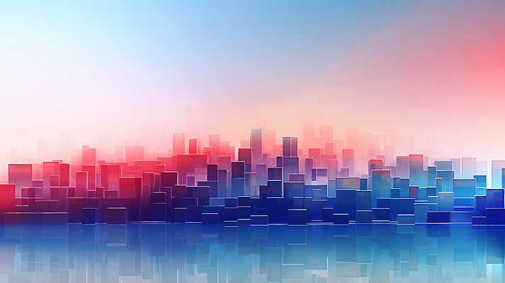 JPG 편집이미지 실루엣 풍경 사람없음 건물 빨간색 파란색 반사 디지털 도시 이미지편집 AI컴퓨터그래픽 AI콘텐츠 건축물 컬러 촬영기법 파일형식