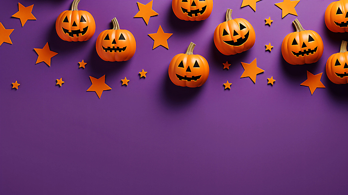 JPG 편집이미지 별 호박 미소 사람없음 보라색 주황색 할로윈 오브젝트 잭오랜턴 카피스페이스 편집실사 AI포토 AI콘텐츠 자연요소 컬러 채소 표정 공백 CG 파일형식