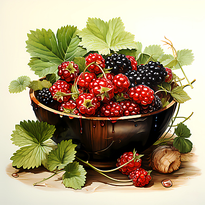 JPG 편집이미지 잎 사람없음 디지털합성 담기 베리 나무그릇 복분자 편집실사 식물 그릇 과일 모션 목재 CG 파일형식